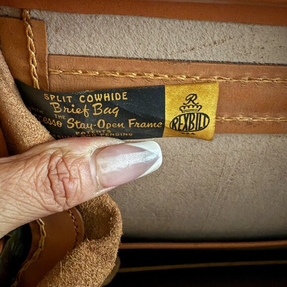 Rexbilt Vintage Split Cowhide Leather Brief Bag Stay-Open Frame - Picture 6 of 8